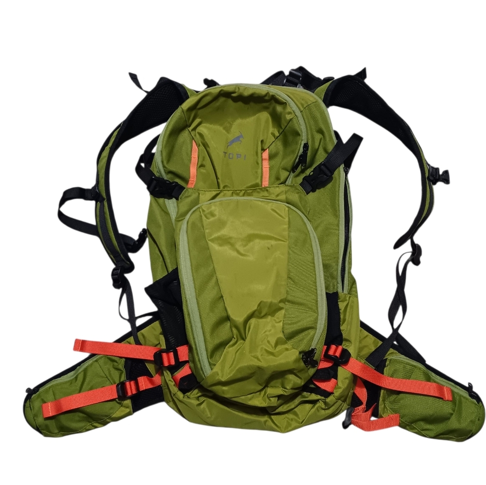 Topi Hiking Travel Green and Black Backpack